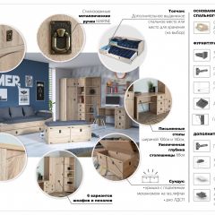 Детская Система Валенсия Шкаф 4д1ящ Дуб сонома в Краснокамске - krasnokamsk.mebel24.online | фото 4