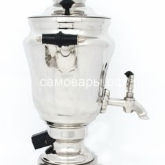 Электрический самовар из латуни никелированный на 1,5 литра форма "Тюльпан" с защитой от выкипания в Краснокамске - krasnokamsk.mebel24.online | фото 3