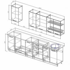 Кухонный гарнитур Антрацит 2800 (Стол. 26мм) в Краснокамске - krasnokamsk.mebel24.online | фото 2