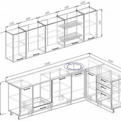 Кухонный гарнитур угловой Графика 2600х1600 (Стол. 26мм) в Краснокамске - krasnokamsk.mebel24.online | фото 2