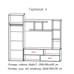 Гостиная ГАРМОНИЯ-4 (ЦРК.ГРМ.04) в Краснокамске - krasnokamsk.mebel24.online | фото 2