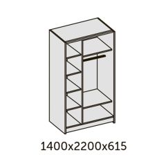 ИННЭС-5 Шкаф-купе 2-х дв. 1400 (1дв. Ф1 - бодега белая, 1дв. Ф2 - зеркало) в Краснокамске - krasnokamsk.mebel24.online | фото 2