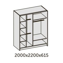 ИННЭС-5 Шкаф-купе 2-х дв. 2000 (2 дв. Ф3 - венге вст. экокожа корич) в Краснокамске - krasnokamsk.mebel24.online | фото 2