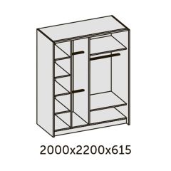 ИННЭС-5 Шкаф-купе 2-х дв. 2000 (2дв. Ф4 - венге вставка зеркало) в Краснокамске - krasnokamsk.mebel24.online | фото 2