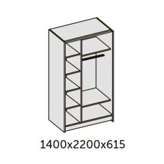 ИННЭС-5 Шкаф-купе 2-х дв.1400 (2дв. Ф3 - бодега белая вставка экокожа белая) в Краснокамске - krasnokamsk.mebel24.online | фото 2