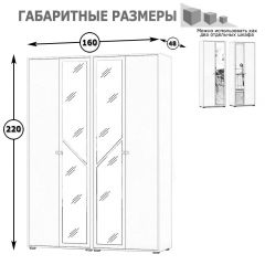 Камелия Шкаф 4-х створчатый, цвет белый, ШхГхВ 160х48х220 см., универсальная сборка, можно использовать как два отдельных шкафа в Краснокамске - krasnokamsk.mebel24.online | фото 3