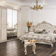 Комод 4 ящика с Зеркалом ППУ (крем) коллекция Патрисия в Краснокамске - krasnokamsk.mebel24.online | фото 5