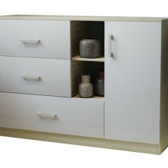 Комод К-3.1 (Дуб сонома/Белый жемчуг) в Краснокамске - krasnokamsk.mebel24.online | фото