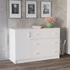Комод Лофт (3 ящика/1 дверца) Белый в Краснокамске - krasnokamsk.mebel24.online | фото