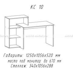 Компьютерный стол №10 (Анкор белый) в Краснокамске - krasnokamsk.mebel24.online | фото