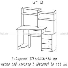 Компьютерный стол №16 (Анкор темныйанкор темный) в Краснокамске - krasnokamsk.mebel24.online | фото