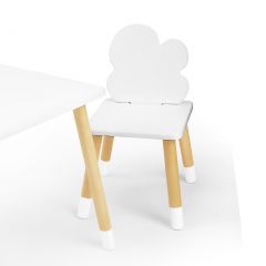 Комплект детской мебели стол и два стула Облачко (Белый/Белый/Береза) в Краснокамске - krasnokamsk.mebel24.online | фото