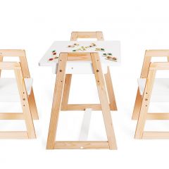 Комплект детской мебели стол и  два стула Я САМ "Лофт-Дуо" (Белый) в Краснокамске - krasnokamsk.mebel24.online | фото
