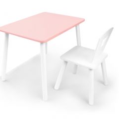 Комплект детской мебели стол и стул Корона (Розовый/Белый/Белый) в Краснокамске - krasnokamsk.mebel24.online | фото 2