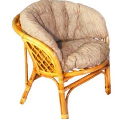Кресло Багама, подушки светлые полные шенил (Мёд) в Краснокамске - krasnokamsk.mebel24.online | фото 1