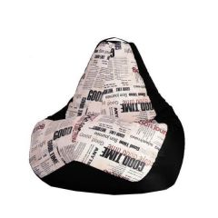 Кресло-мешок XL Газета-Black в Краснокамске - krasnokamsk.mebel24.online | фото 1
