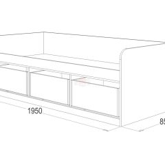 Кровать-8 одинарная с 3-мя ящиками (800*1900) ЛДСП в Краснокамске - krasnokamsk.mebel24.online | фото 3