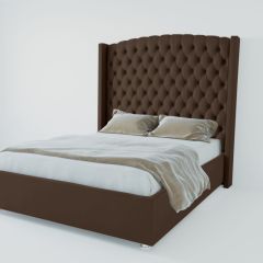Кровать Берлин ЛЮКС с ПМ 1200 (экокожа коричневая) в Краснокамске - krasnokamsk.mebel24.online | фото 2