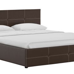 Кровать двойная Синди 160 + ортопед + ПМ + дно (арт. Марика 468 к/з (шоколад)) в Краснокамске - krasnokamsk.mebel24.online | фото