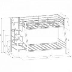 Кровать двухъярусная "Толедо-1" Черный/Венге в Краснокамске - krasnokamsk.mebel24.online | фото 2