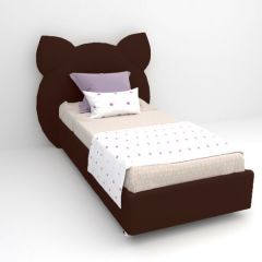 Кровать Котя с ортопедическим основанием 900 (экокожа коричневая) в Краснокамске - krasnokamsk.mebel24.online | фото