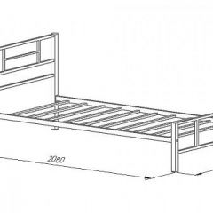 Кровать металлическая "Кадис 900х1900" Черный в Краснокамске - krasnokamsk.mebel24.online | фото 2