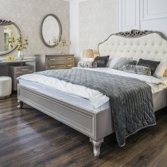 Кровать Мокко 1600 с мягким изголовьем + основание (серый камень) в Краснокамске - krasnokamsk.mebel24.online | фото