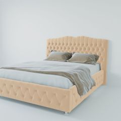 Кровать Нягань с ПМ 1200 (экокожа бежевая) в Краснокамске - krasnokamsk.mebel24.online | фото 2