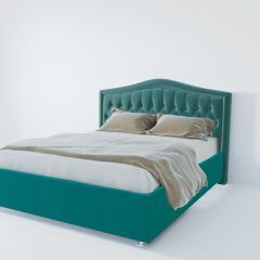 Кровать Нягань с ПМ 1200 (велюр бирюзовый) в Краснокамске - krasnokamsk.mebel24.online | фото 2
