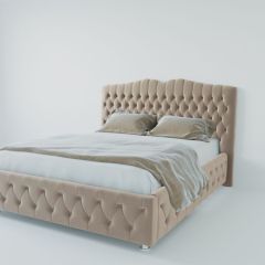 Кровать Нягань с ПМ 1200 (велюр светло-серый) в Краснокамске - krasnokamsk.mebel24.online | фото