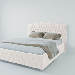 Кровать Нягань с ПМ 2000 (экокожа белая) в Краснокамске - krasnokamsk.mebel24.online | фото 2
