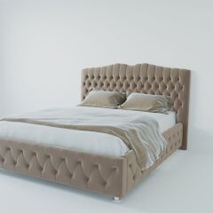 Кровать Нягань с ПМ 2000 (велюр серый) в Краснокамске - krasnokamsk.mebel24.online | фото 2