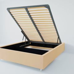 Кровать Подиум с ПМ 1600 (экокожа бежевая) в Краснокамске - krasnokamsk.mebel24.online | фото 2