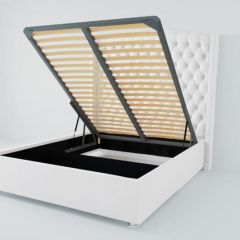 Кровать Берлин ЛЮКС с ПМ 1200 (экокожа белая) в Краснокамске - krasnokamsk.mebel24.online | фото