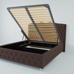 Кровать Нягань с ПМ 1200 (экокожа коричневая) в Краснокамске - krasnokamsk.mebel24.online | фото