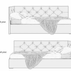 Кровать угловая Лэсли интерьерная +основание (120х200) в Краснокамске - krasnokamsk.mebel24.online | фото 2
