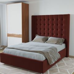 Кровать Венеция ЛЮКС с ПМ 1200 (велюр бордо) в Краснокамске - krasnokamsk.mebel24.online | фото 2