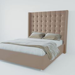 Кровать Венеция ЛЮКС с ПМ 1200 (велюр серый) в Краснокамске - krasnokamsk.mebel24.online | фото 2