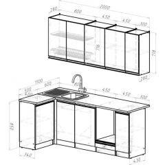 Кухонный гарнитур Амели прайм 400 1100х2000 мм в Краснокамске - krasnokamsk.mebel24.online | фото 2