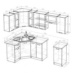 Кухонный гарнитур Лариса оптима 1 1300х2500 мм в Краснокамске - krasnokamsk.mebel24.online | фото 2