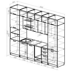 Кухонный гарнитур Сапфир 2 экстра 3000 мм в Краснокамске - krasnokamsk.mebel24.online | фото 2