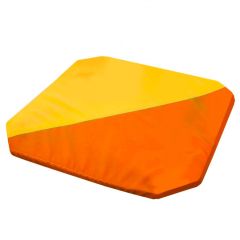 Мат гимнастический 1,3x1,3x0,05м складной скошенные углы цв.оранжевый-желтый в Краснокамске - krasnokamsk.mebel24.online | фото 1