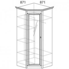 Шкаф угловой №641 "Флоренция" Фасад глухой (угол 871*871) Дуб оксфорд в Краснокамске - krasnokamsk.mebel24.online | фото 2