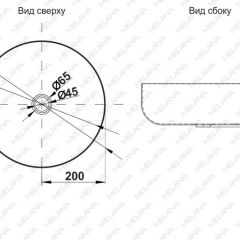 Раковина 400B Lake MELANA Profline ГРАФИТ накладная круглая 400B в Краснокамске - krasnokamsk.mebel24.online | фото 2