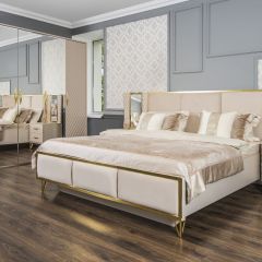 Шкаф 5-ти ств с зеркалами Lara (бежевый глянец) в Краснокамске - krasnokamsk.mebel24.online | фото 4
