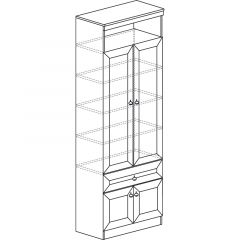 Шкаф для книг №611 Инна Денвер темный в Краснокамске - krasnokamsk.mebel24.online | фото 2