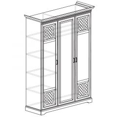 Шкаф для одежды 3-дверный №800 Парма кремовый белый в Краснокамске - krasnokamsk.mebel24.online | фото 2
