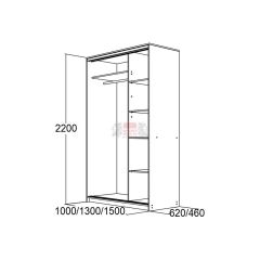 МИРАЖ 10.1 (620) Шкаф для платья и белья в Краснокамске - krasnokamsk.mebel24.online | фото 5