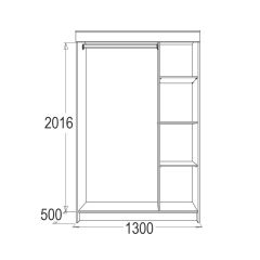 МИРАЖ 11 (1300) Шкаф для платья и белья в Краснокамске - krasnokamsk.mebel24.online | фото 2