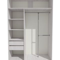 Шкаф-купе 1300 серии SILVER S3+S4+B2+PL4 (2 ящика+F обр.штанга) профиль «Серебро» в Краснокамске - krasnokamsk.mebel24.online | фото 2